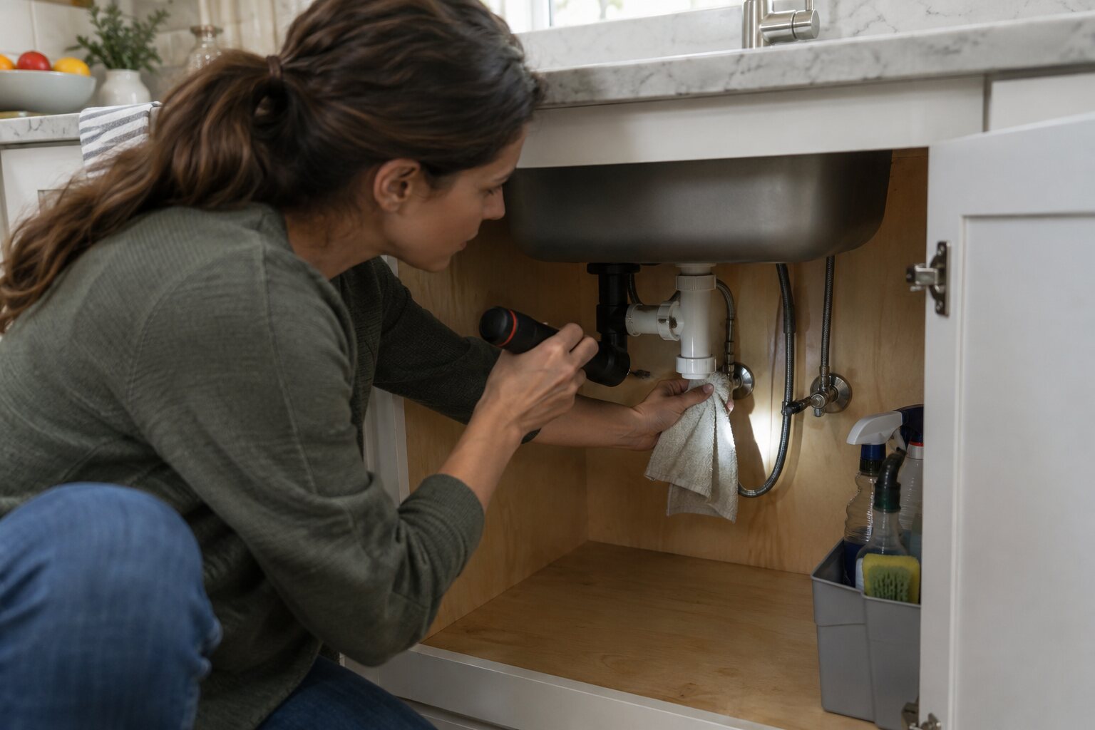 How to Check a Kitchen Sink Shutoff Valve for a Slow Leak