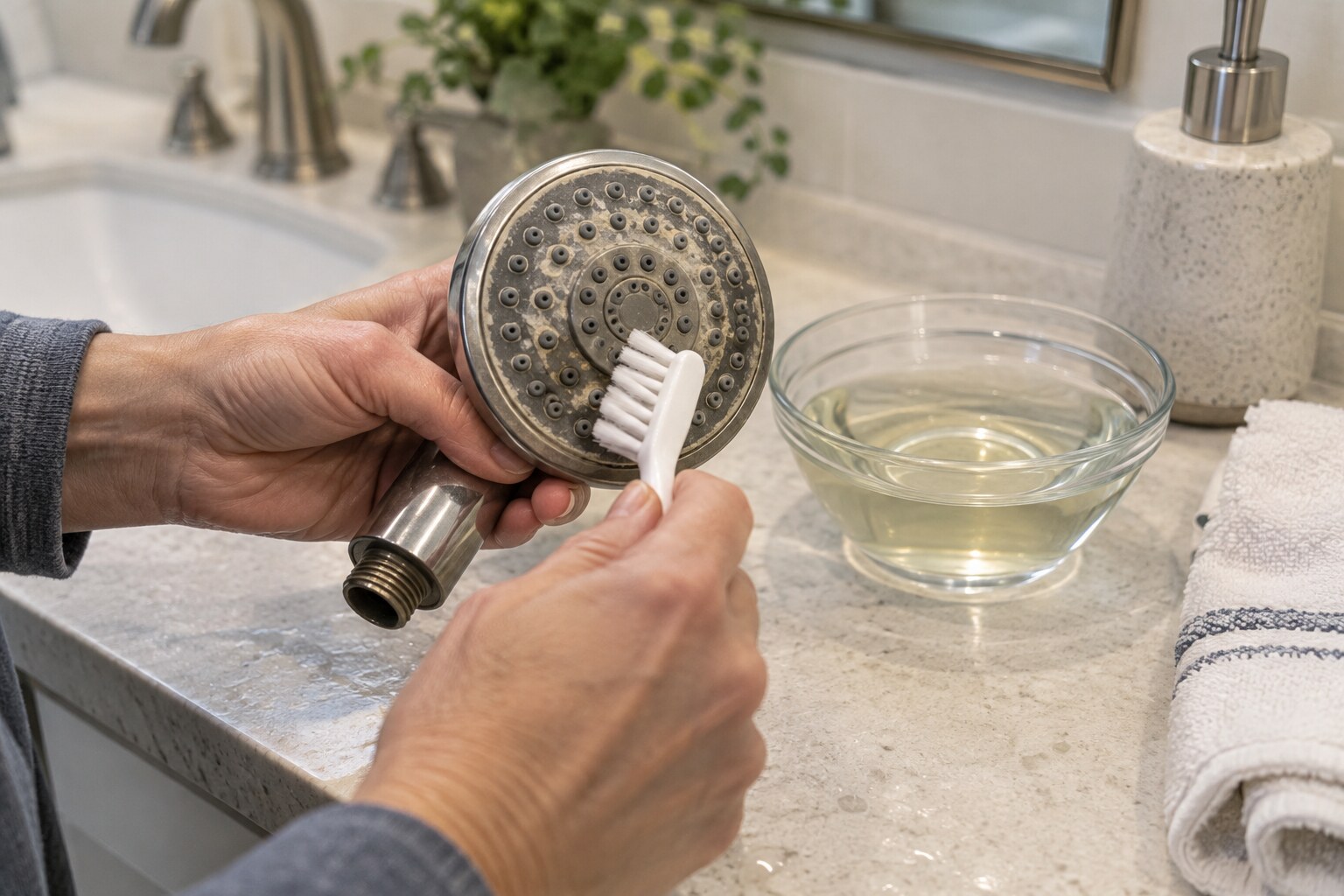 How to Clean Mineral Scale from a Showerhead