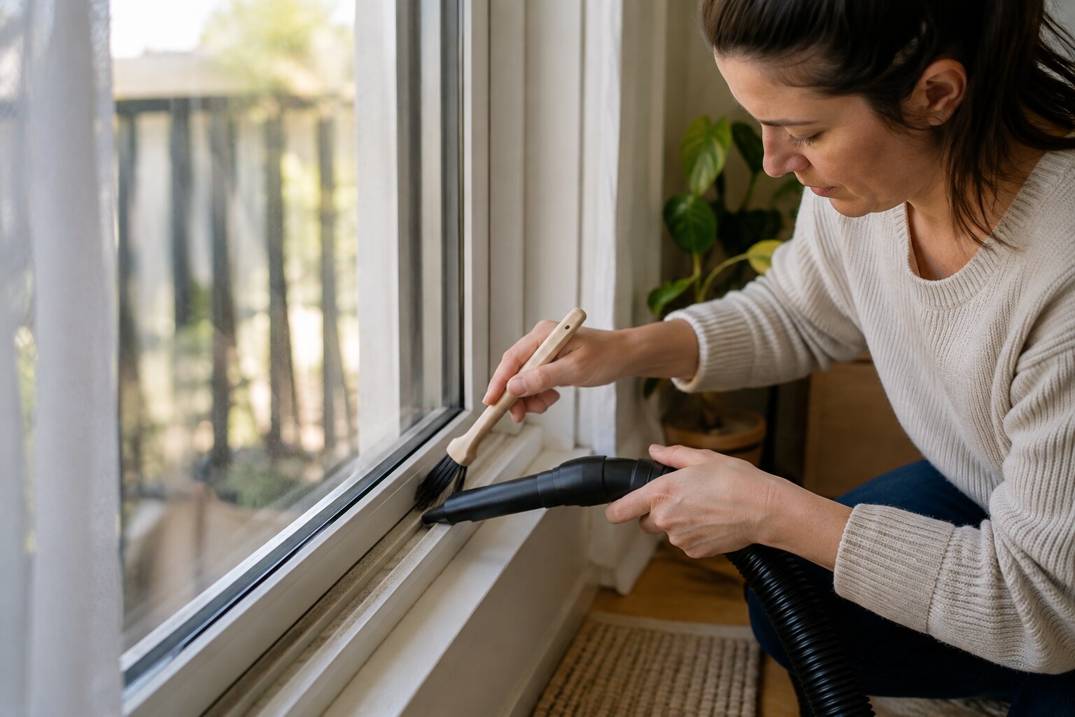 How to Clean Dust from a Window Track