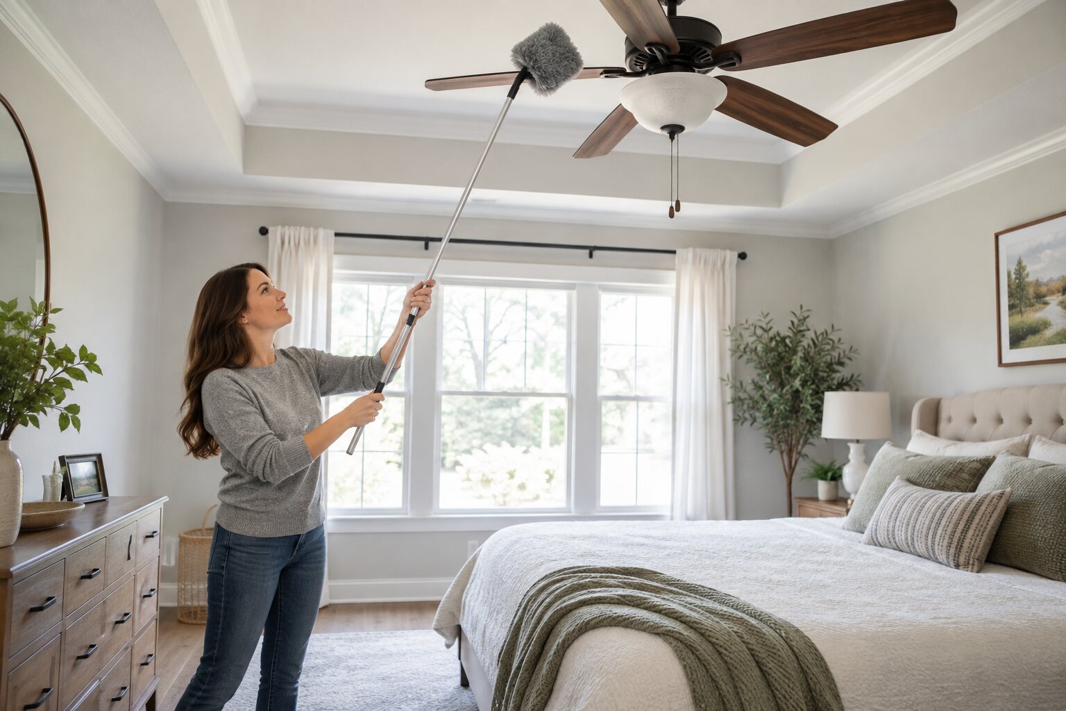 How to Dust Ceiling Fan Blades Safely
