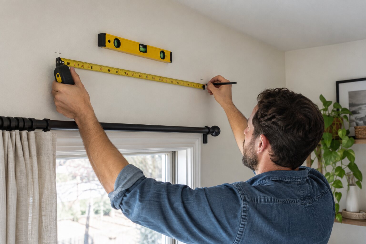 How to Measure a Wall Before Drilling for a Curtain Rod