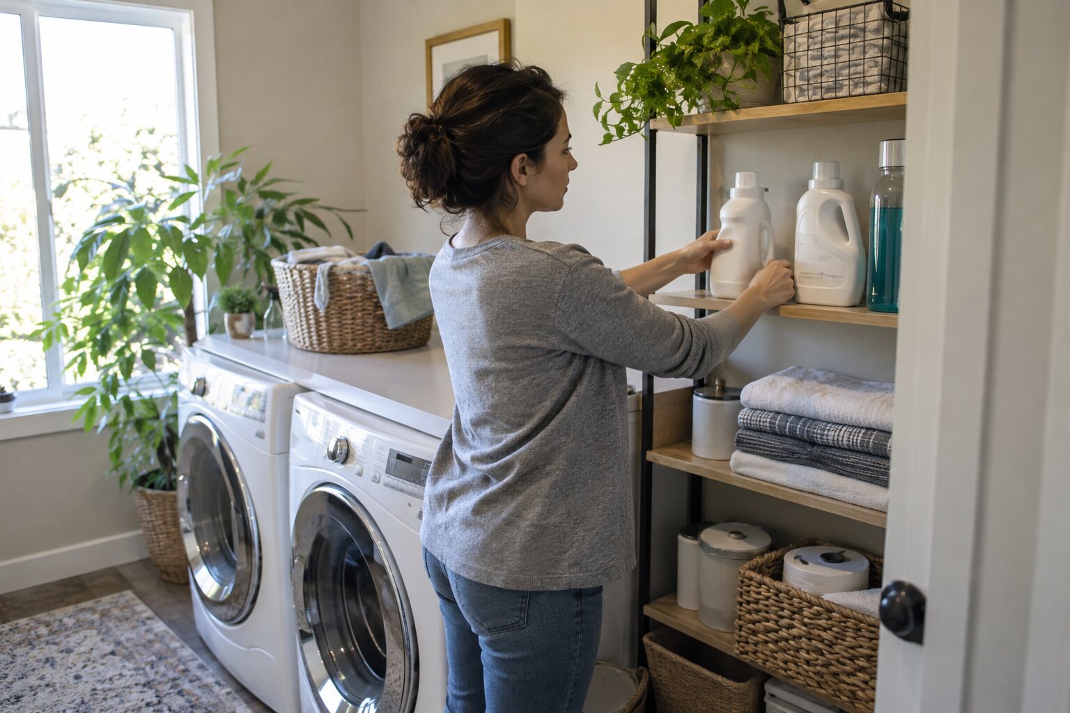 How to Organize a Compact Laundry Shelf