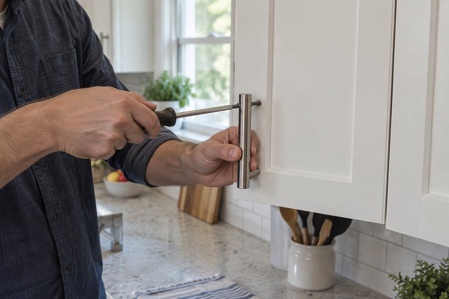 How to Tighten a Loose Kitchen Cabinet Pull