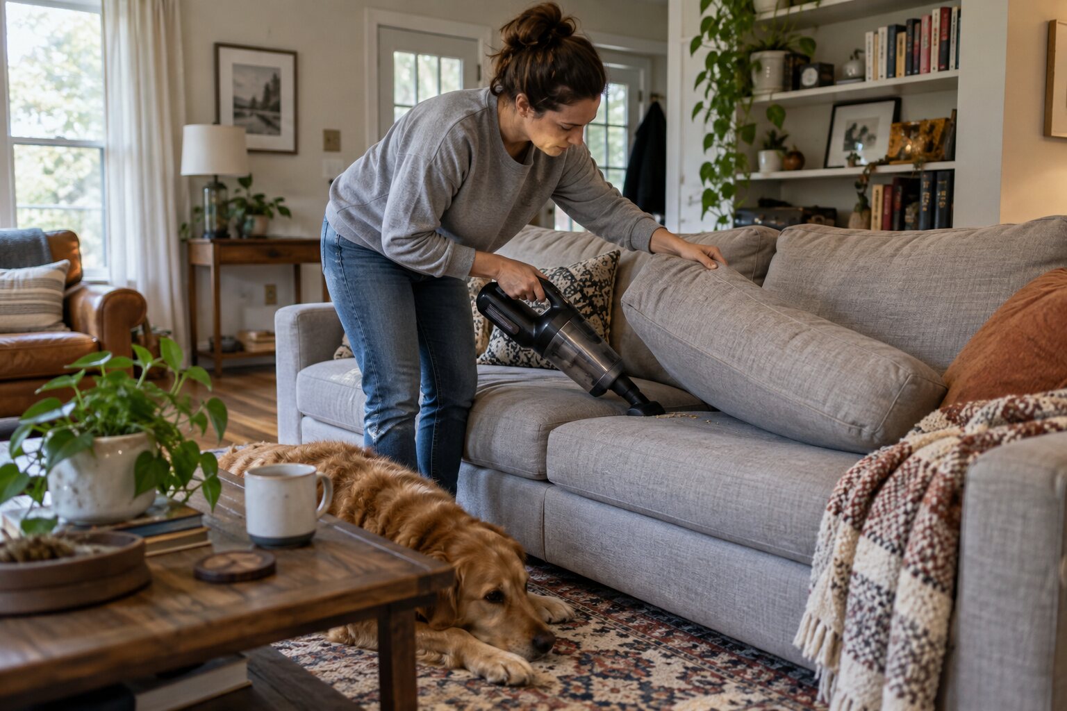 How to Vacuum Crumbs from a Sofa Without Damaging Fabric
